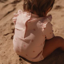 Badpak lange mouw - UPF 40 - Roze - Dreamy Seashells