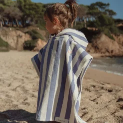 Badponcho - Paars - Dreamy Stripes