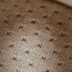 Gebreid ledikantdeken - Fleece - Beige - Essentials