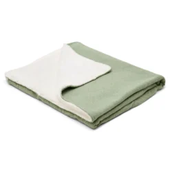 Gebreid ledikantdeken - Fleece – Groen – Essentials
