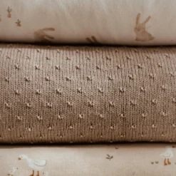 Gebreid wiegdeken - fleece - Beige - Essentials