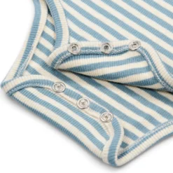 Gestreepte romper korte mouw - Blauw