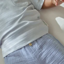 Gestreept shirt korte mouw - Blauw