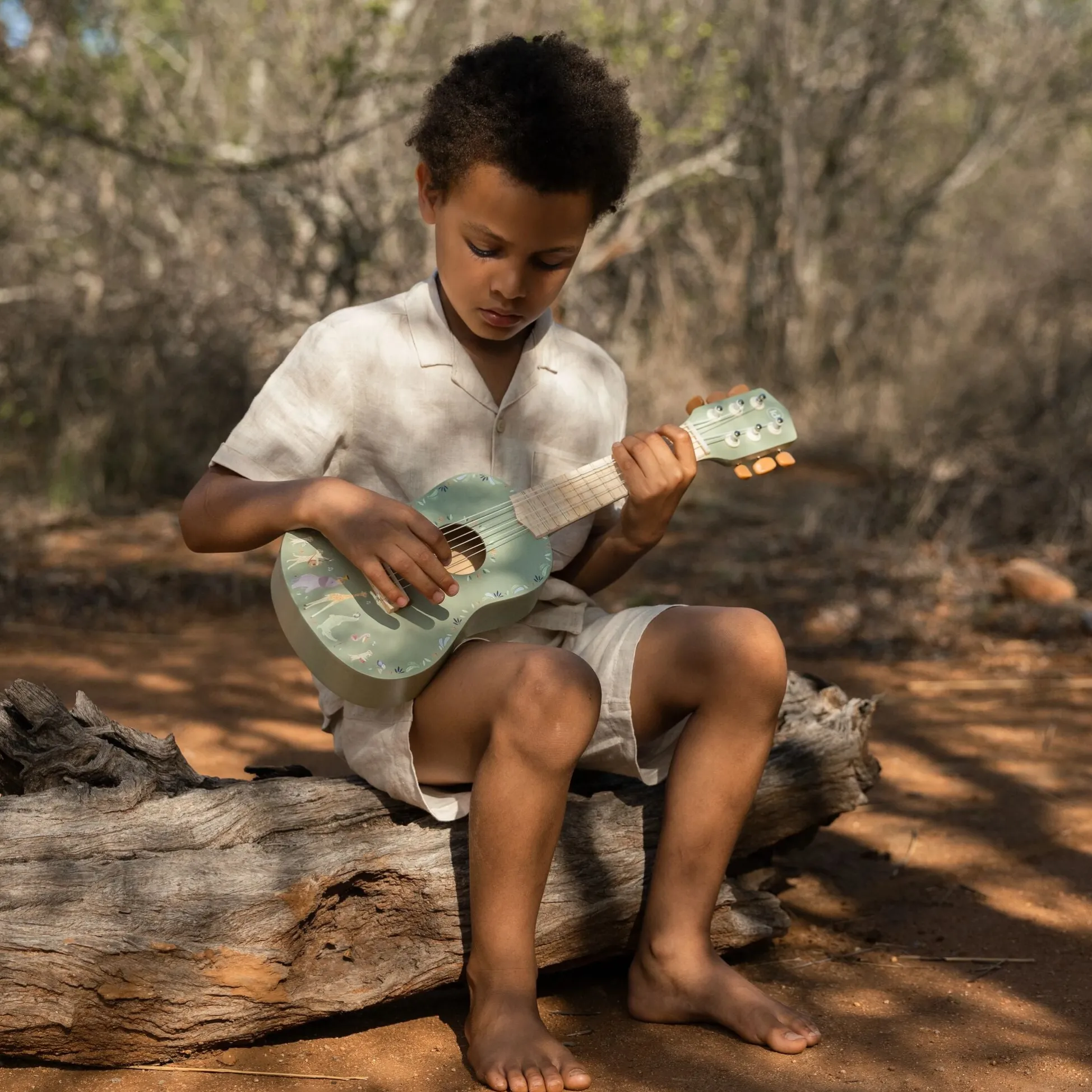 Houten gitaar - Groen - Safari Friends