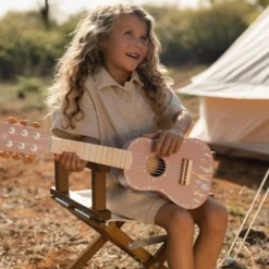 Houten gitaar - Roze - Safari Friends