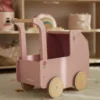 Houten poppenwagen - Roze
