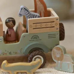 Houten safari auto met dieren - Groen