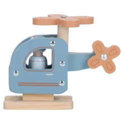 Houten speelgoed helikopter - Blauw