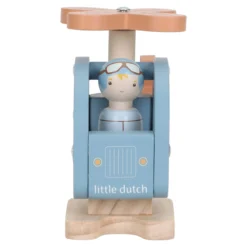 Houten speelgoed helikopter - Blauw