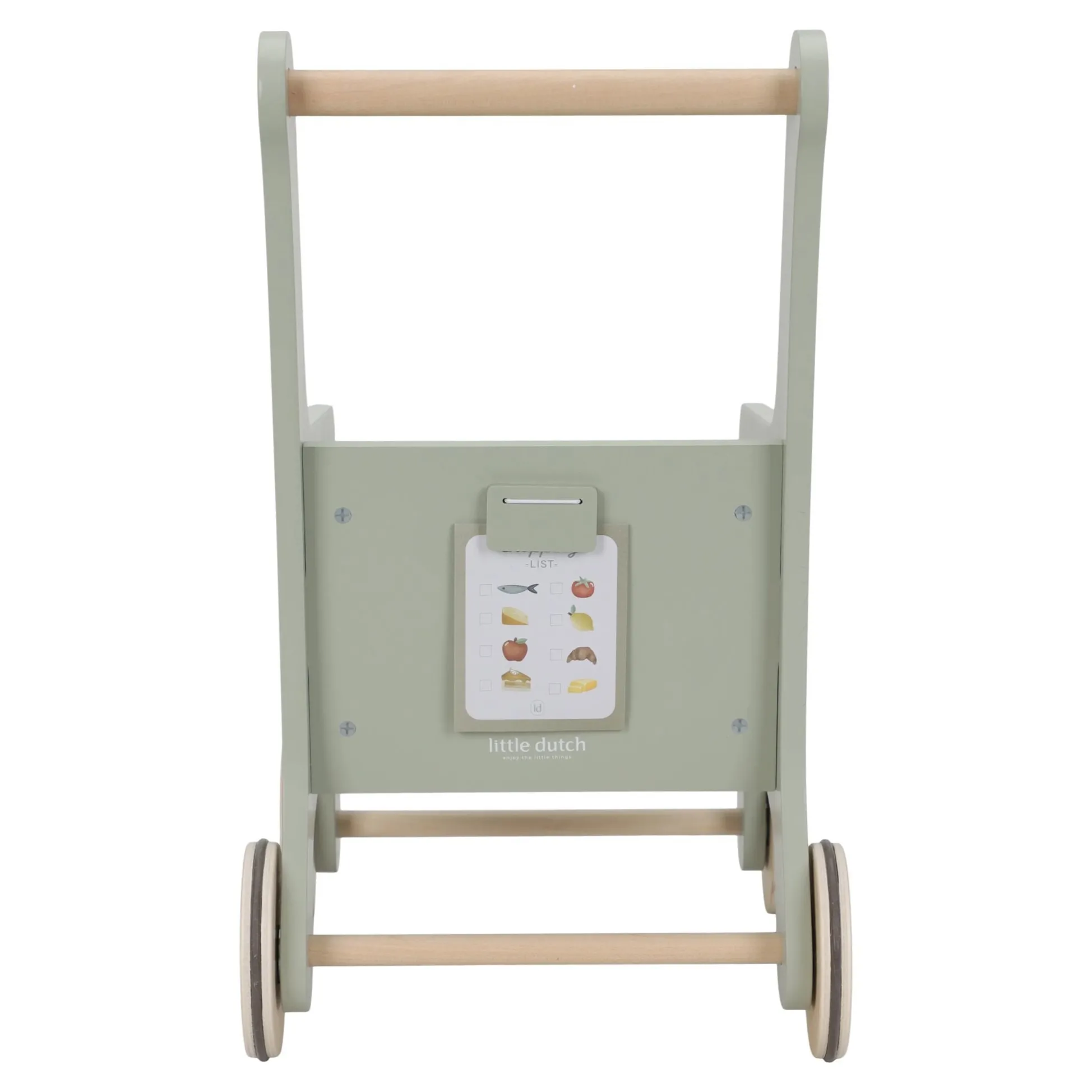 Houten winkelwagen - Groen
