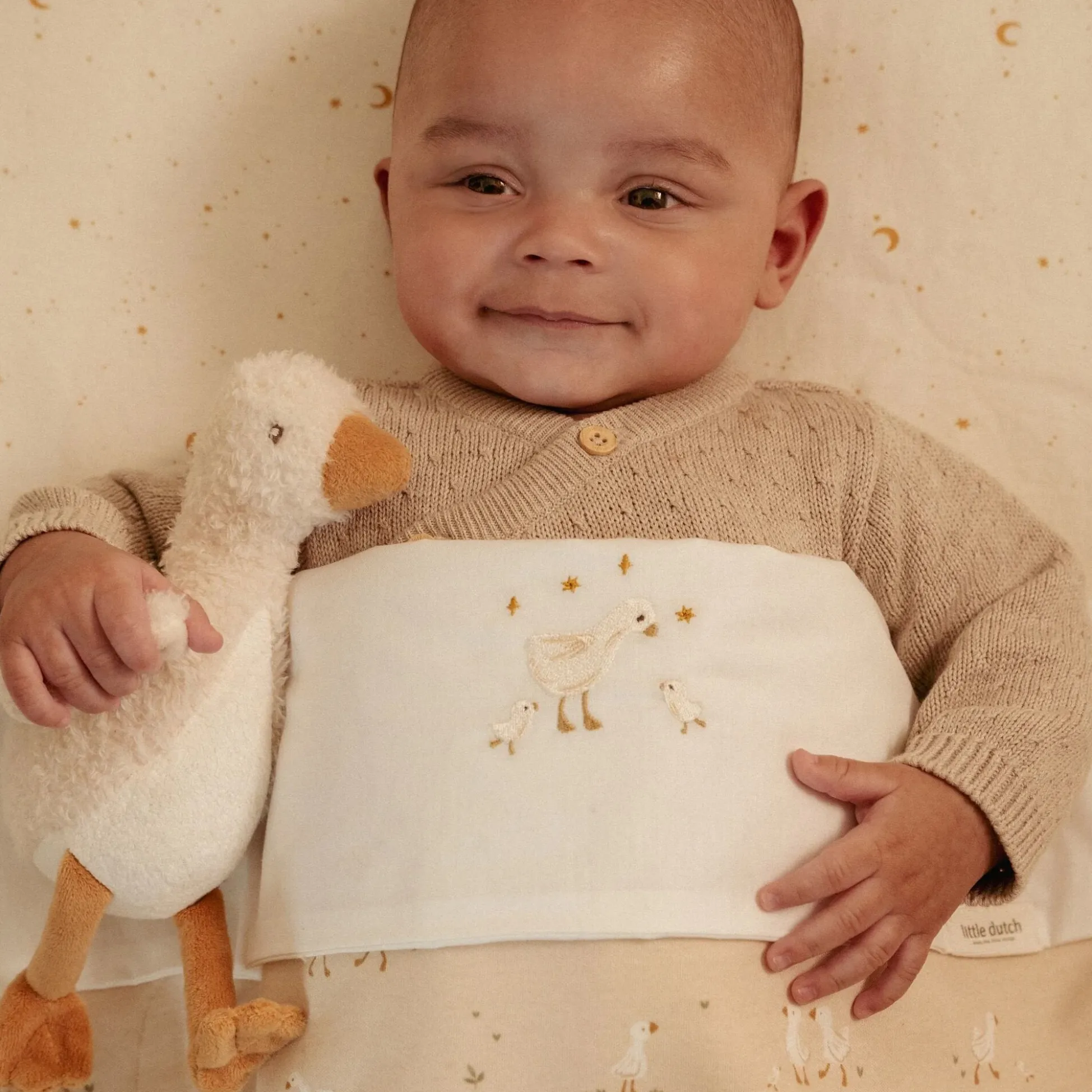 Knuffel Gans 17 cm - Wit - Little Goose