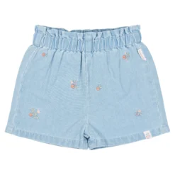 Korte broek geborduurd - Blauw