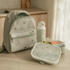 Lunchset - Pop-up drinkfles en lunchbox - Groen - Little Farm