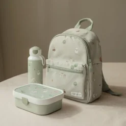 Lunchset - Pop-up drinkfles en lunchbox - Groen - Little Farm