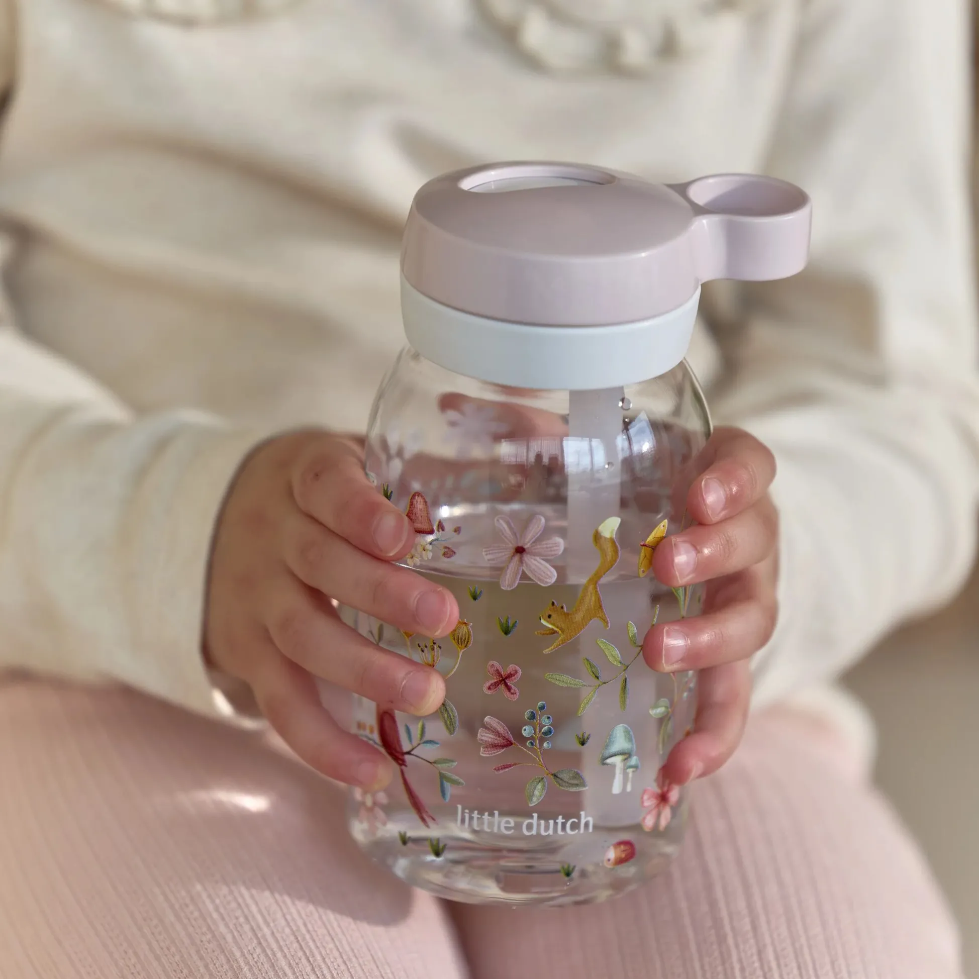 Mepal Drinkfles met rietje 450 ml - Roze