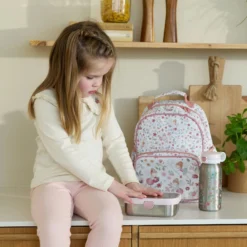 Mepal RVS broodtrommel met vakjes - Roze