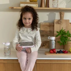 Mepal RVS broodtrommel met vakjes - Roze