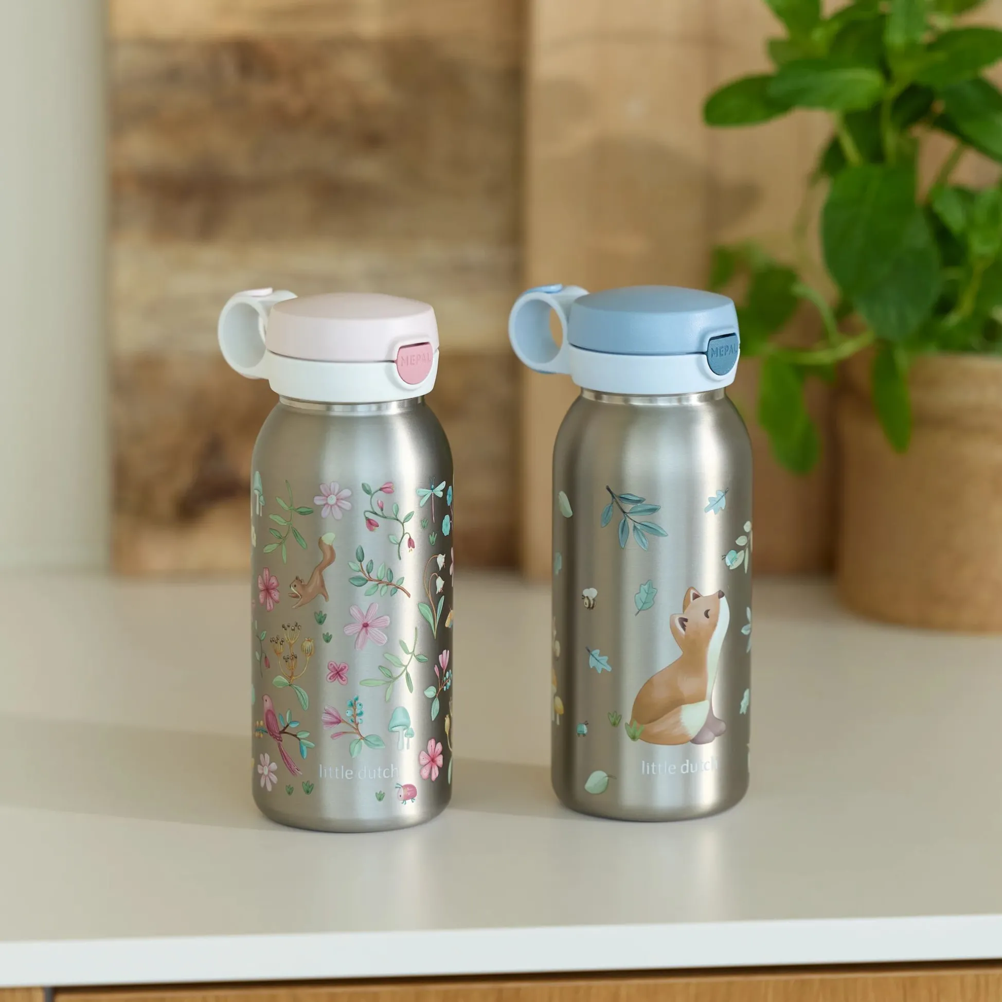 Mepal RVS drinkfles pop-up 600 ml - Roze