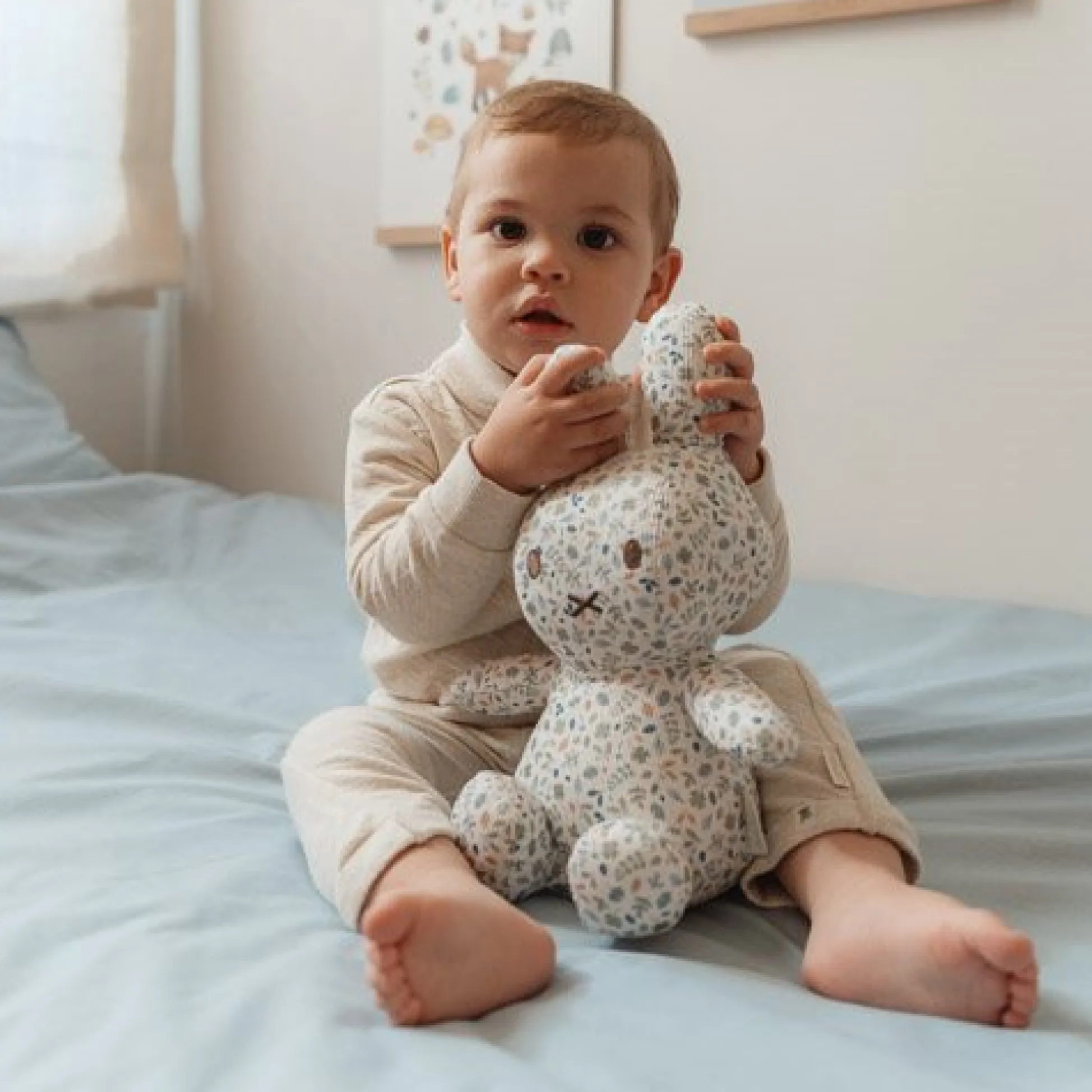 nijntje knuffel all-over print 30 cm - Blauw - Lucky Leaves