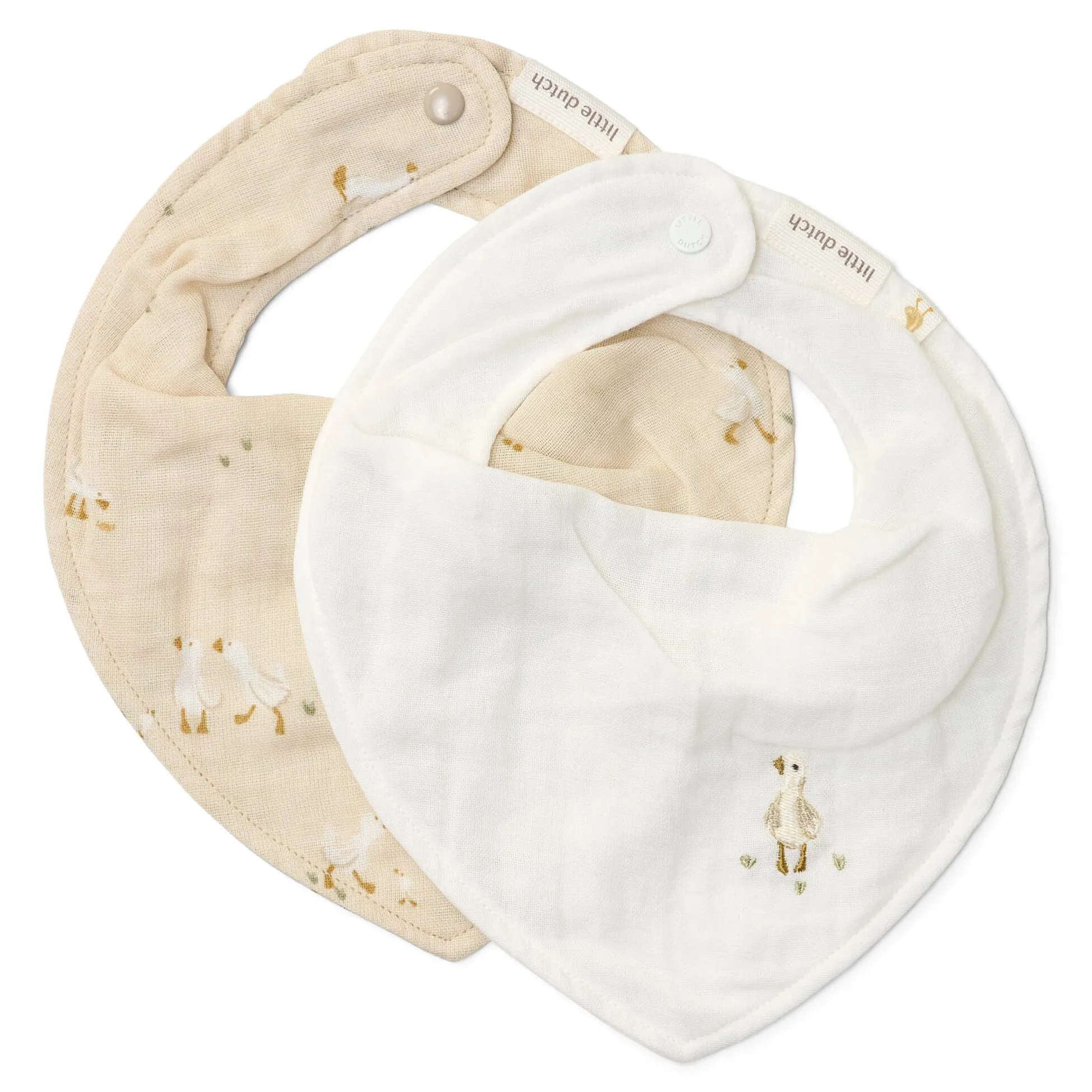 2-pack bandana slab - Wit - Newborn Naturals - Little Goose