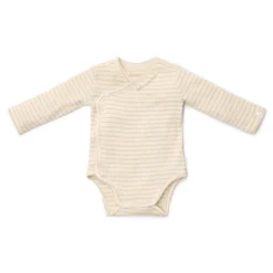 Romper overslag lange mouw - Beige - Newborn Naturals - Stripe