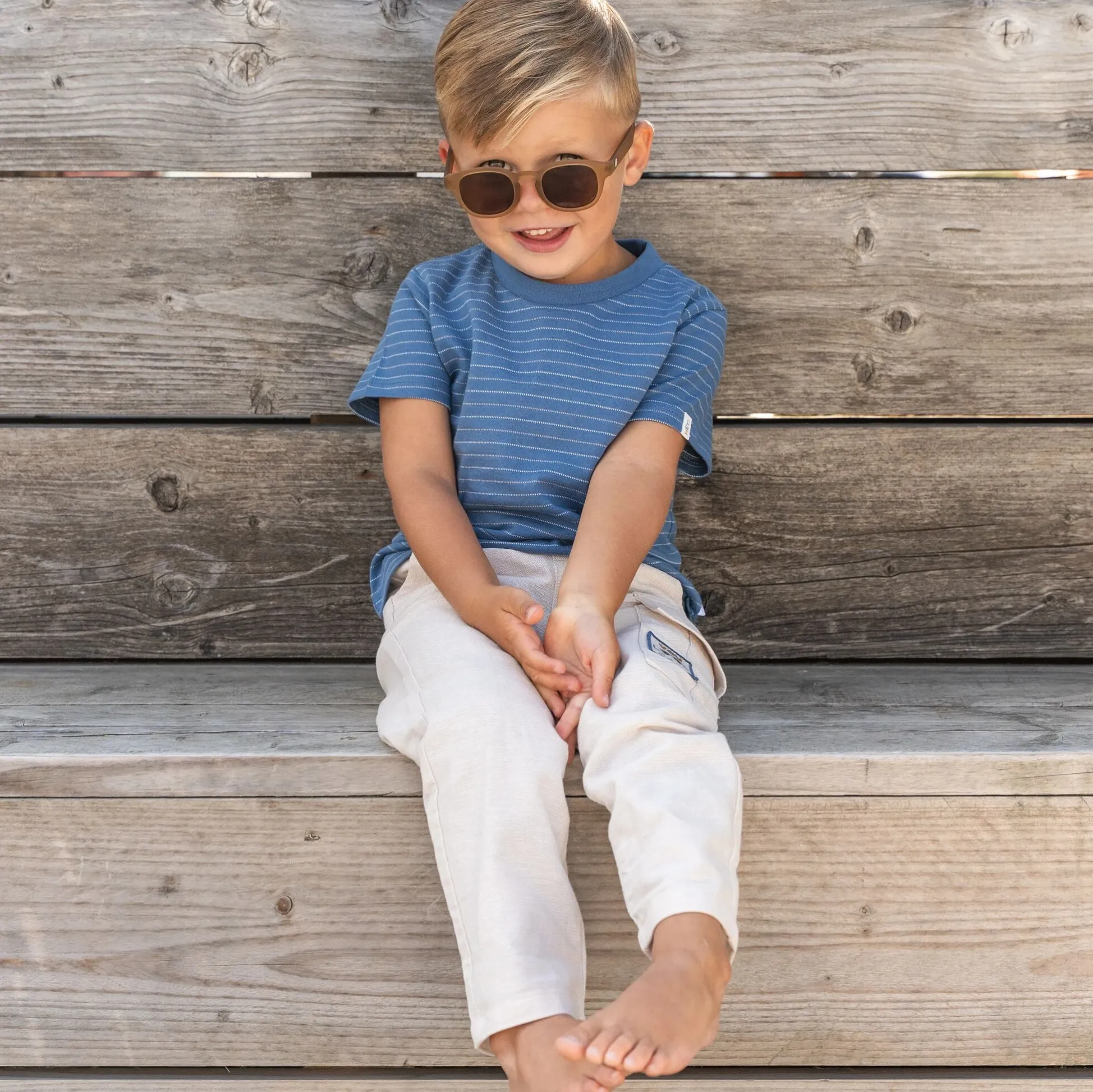 Shirt korte mouw - Blauw - Indigo Stripe