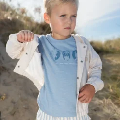Shirt korte mouw print - Blauw