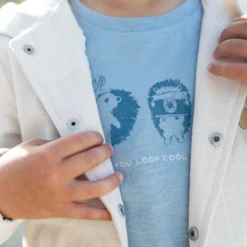 Shirt korte mouw print - Blauw
