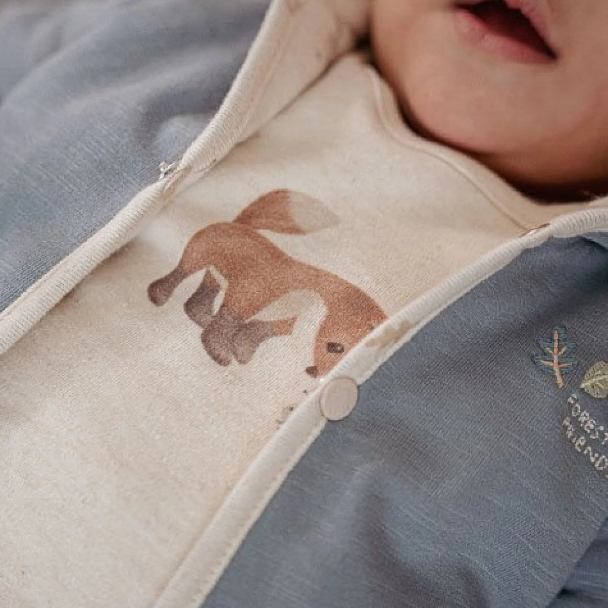 Shirt lange mouw - Zand - Forest Friends - Vosje
