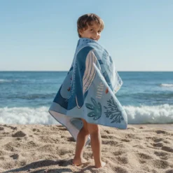 Strandhanddoek - Blauw - Ocean Splash