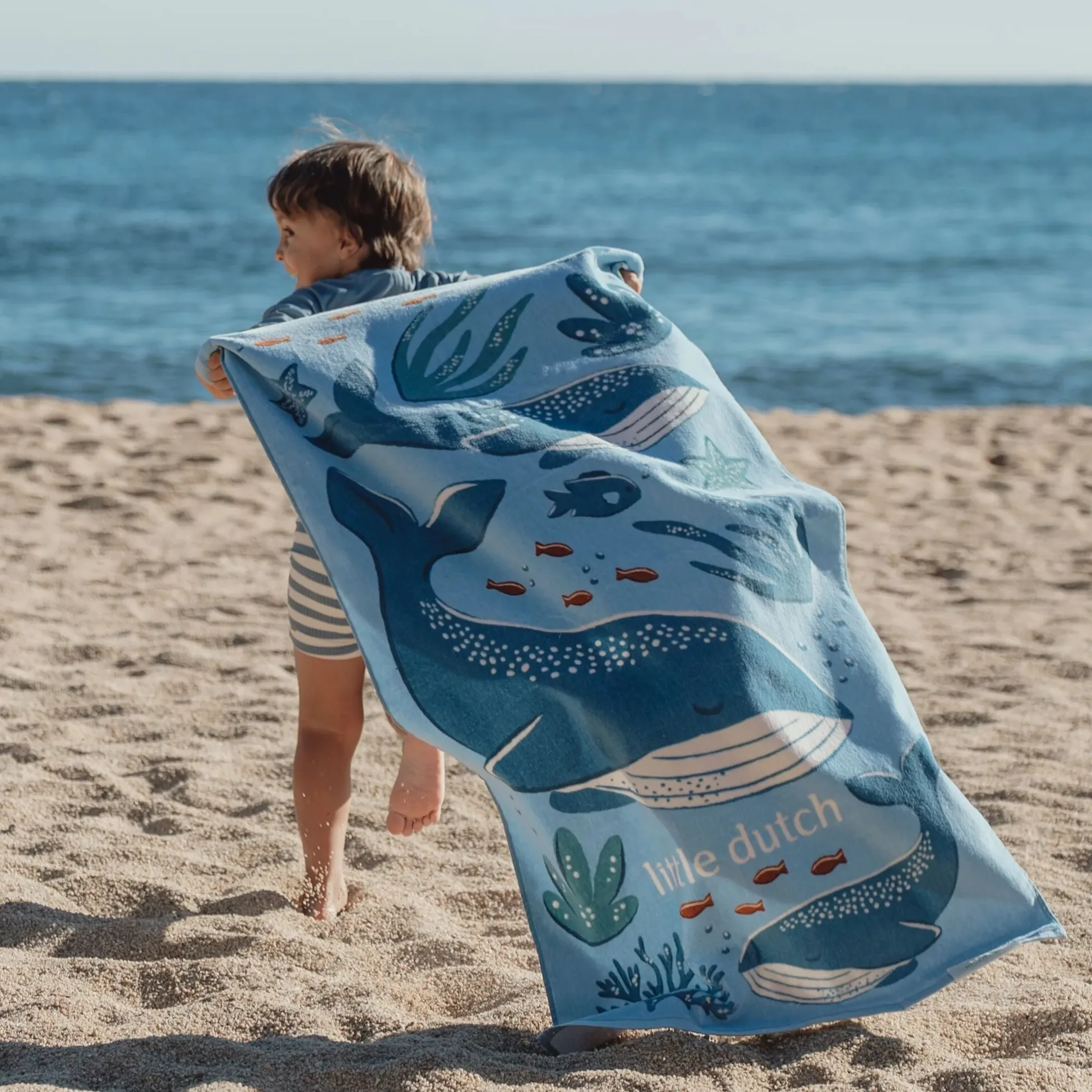 Strandhanddoek - Blauw - Ocean Splash