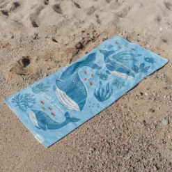 Strandhanddoek - Blauw - Ocean Splash