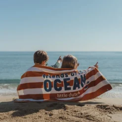 Strandhanddoek - Bruin - Ocean Brown Stripes