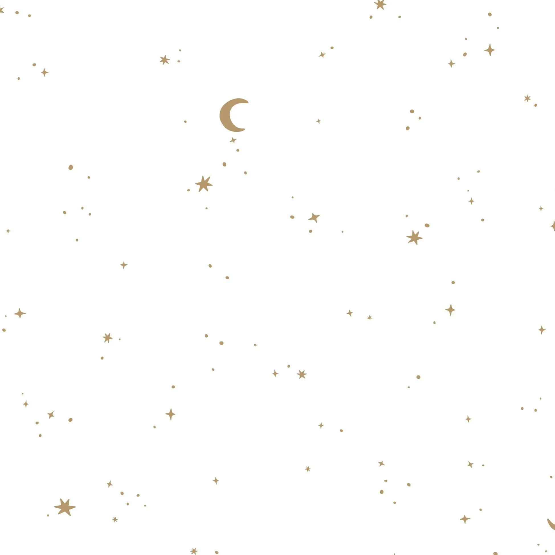 Vliesbehang – Wit – Newborn Naturals – Moon & Stars