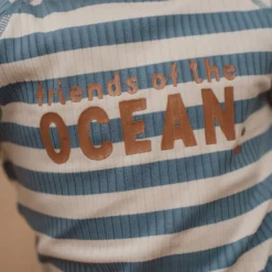 Zwempak korte mouw - Blauw - Ocean Blue Stripes