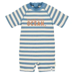 Zwempak korte mouw - Blauw - Ocean Blue Stripes
