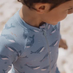 Zwempak lange mouw - UPF 40 - Blauw - Ocean Splash