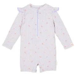 Zwempak lange mouw - UPF 40 - Paars - Dreamy Stripes