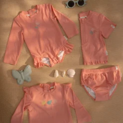 Zwemshirt korte mouw - Roze - Sunny Flowers